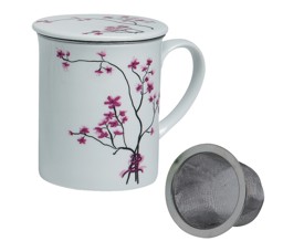 Zeige Details für Cherry BlossomTeetasse mit Sieb und Deckel  Bild von Cherry BlossomTeetasse mit Sieb und Deckel
