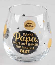 Zeige Details für Glas mit Spruch Danke Papa dass du immer für mich da bist Bild von Glas mit Spruch Danke Papa dass du immer für mich da bist