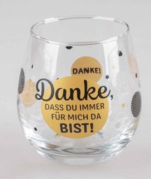 Zeige Details für Glas mit Spruch Danke, dass du immer für mich da bist Bild von Glas mit Spruch Danke, dass du immer für mich da bist