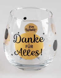 Zeige Details für Glas mit Spruch Danke für Alles Bild von Glas mit Spruch Danke für Alles