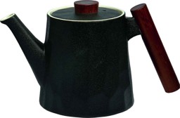 Zeige Details für tealogic Teekanne Negra Wabenmuster Porzellan mit Holzgriff  Bild von tealogic Teekanne Negra Wabenmuster Porzellan mit Holzgriff