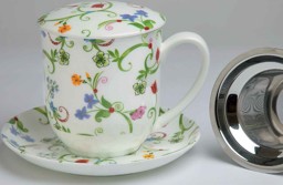 Zeige Details für Teetasse mit Sieb und Deckel Fleurette Bild von Teetasse mit Sieb und Deckel Fleurette