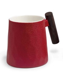 Zeige Details für Rouge Tasse Henkelbecher Porzellan mit Holzgriff Wabenmuster Bild von Rouge Tasse Henkelbecher Porzellan mit Holzgriff Wabenmuster