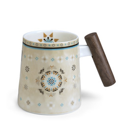 Zeige Details für Casablanca Tasse Henkelbecher Porzellan mit Holzgriff Bild von Casablanca Tasse Henkelbecher Porzellan mit Holzgriff