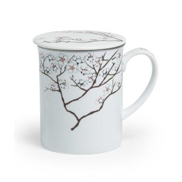 Zeige Details für White Cherry Teetasse mit Sieb und Deckel  Bild von White Cherry Teetasse mit Sieb und Deckel