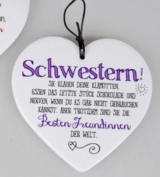 Zeige Details für Herz mit Spruch Schwestern beste Freundinnen Bild von Herz mit Spruch Schwestern beste Freundinnen