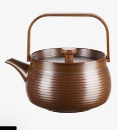 Zeige Details für Teekanne Japandi braun klein Porzellan mit Edelstahlfilter Bild von Teekanne Japandi braun klein Porzellan mit Edelstahlfilter