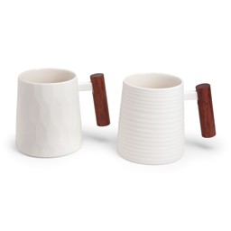 Zeige Details für tealogic Blanca Tassen mit Holzgriff 2er Set Bild von tealogic Blanca Tassen mit Holzgriff 2er Set