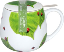Zeige Details für Könitz Tasse Marienkäfer auf Laub Teetasse mit Sieb und Deckel  Bild von Könitz Tasse Marienkäfer auf Laub Teetasse mit Sieb und Deckel