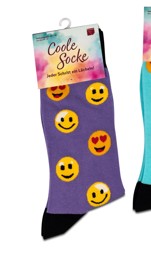 Zeige Details für formano Coole Socke Emoji lila Smiley Bild von formano Coole Socke Emoji lila Smiley