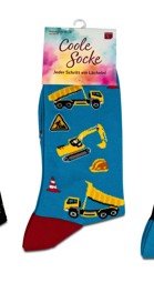 Zeige Details für formano Coole Socke Baustelle Bagger blau mit roter Spitze Bild von formano Coole Socke Baustelle Bagger blau mit roter Spitze