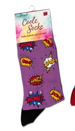 Zeige Details für formano Coole Socke WOW! Sprechblase lila Bild von formano Coole Socke WOW! Sprechblase lila