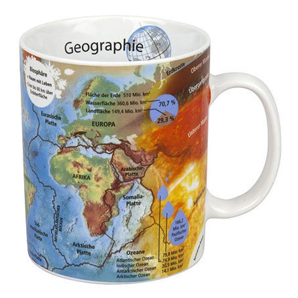 Bild von Geographie Wissensbecher Henkelbecher Tasse Könitz