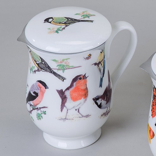 Bild von Roy Kirkham Tasse mit Sieb und Deckel Garden Birds (Motiv1)