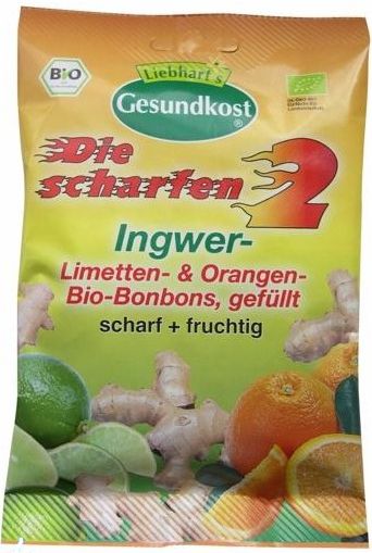 Bild von Die scharfen 2 Ingwer-Limette & Ingwer-Orange gefüllte Bio-Bonbons 