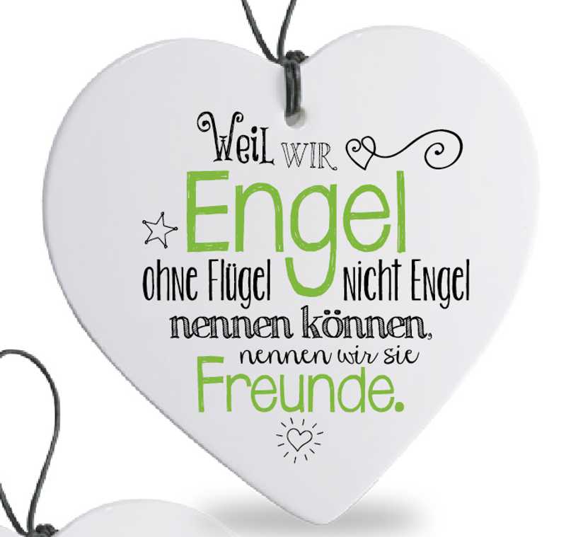 Bild von Herz mit Spruch Freunde Engel