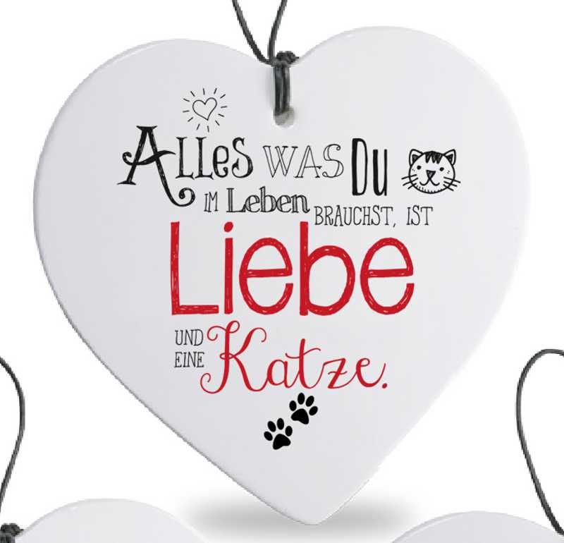 Bild von Herz mit Spruch Katze und Liebe