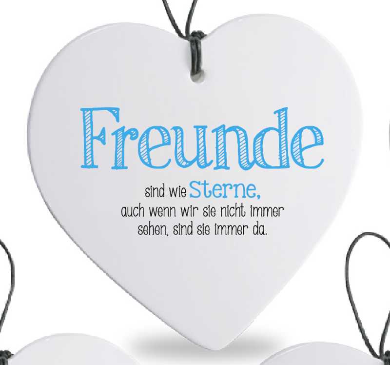 Bild von Herz mit Spruch Freunde Sterne