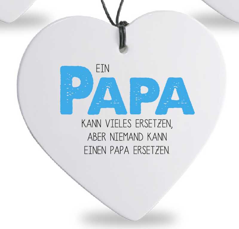 Bild von Herz mit Spruch Papa Porzellan