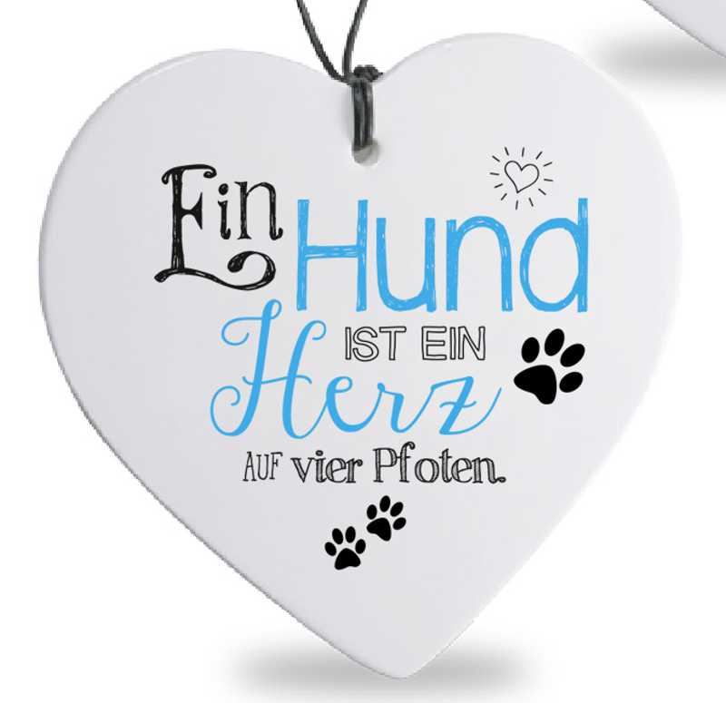 Bild von Herz mit Spruch Hund