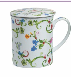 Bild von Fleurette Teetasse mit Sieb und Deckel 