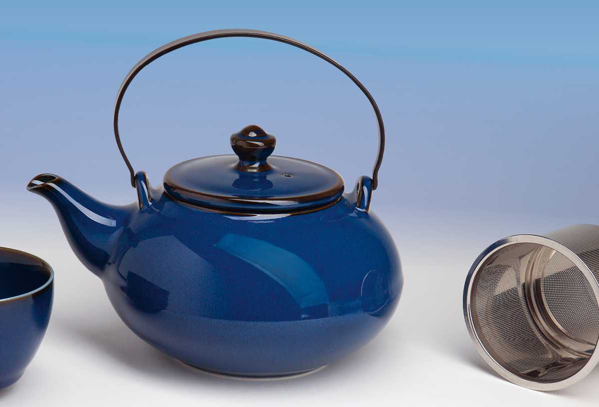 Bild von Teekanne Banya mit Edelstahlfilter blau Porzellan 0,9 L