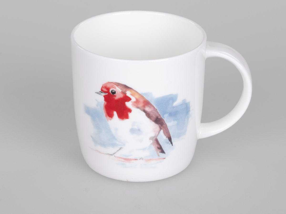 Bild von Watercolor Robin Rotkehlchen Roy Kirkham Kaffeebecher Tasse 