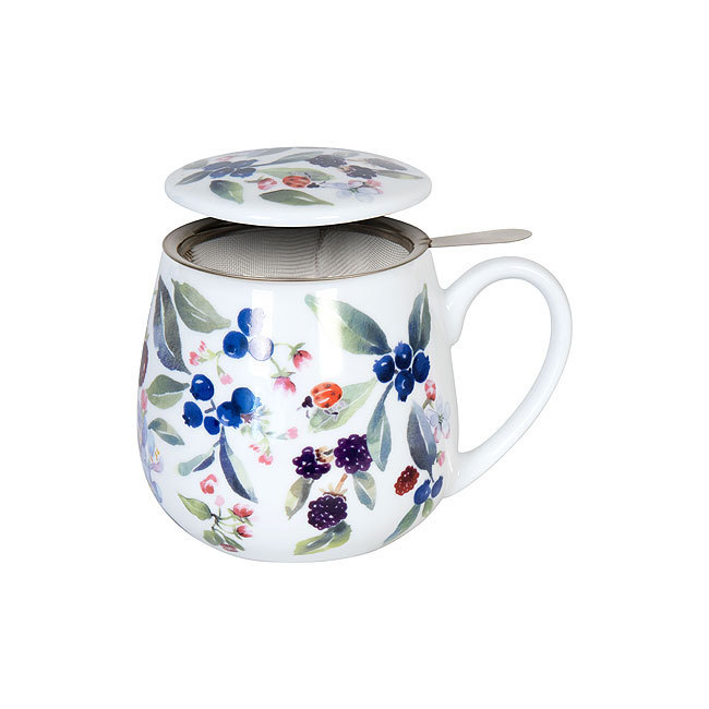 Bild von Teetasse mit Sieb und Deckel Fruity Tea Berry