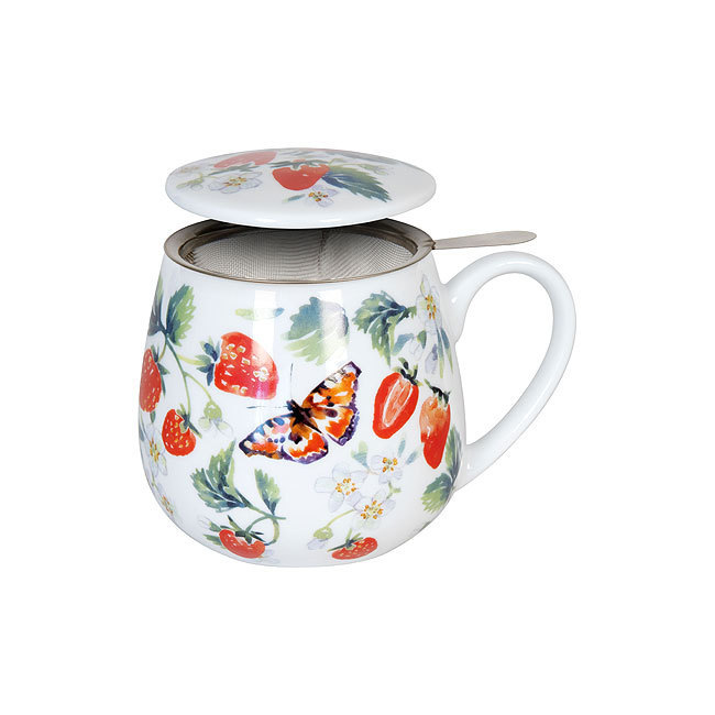 Bild von Teetasse mit Sieb und Deckel Fruity Tea Strawberry