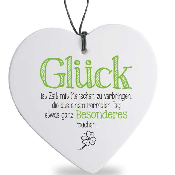 Bild von Herz mit Spruch Glück ist