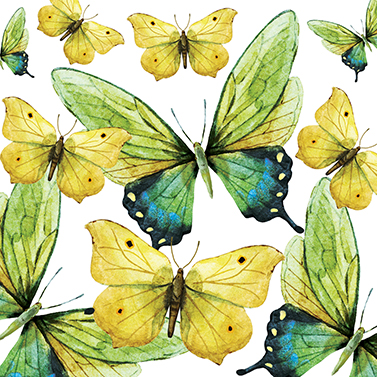 4 Butterflies Servietten Tea Green You.