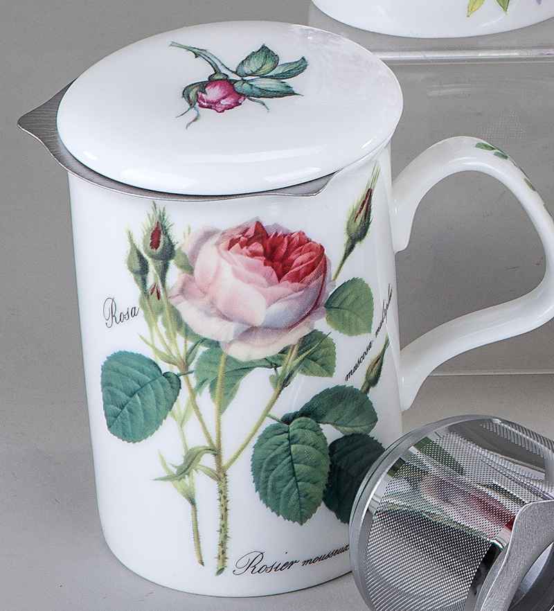 Bild von Roy Kirkham Tasse mit Sieb und Deckel Redoute Roses