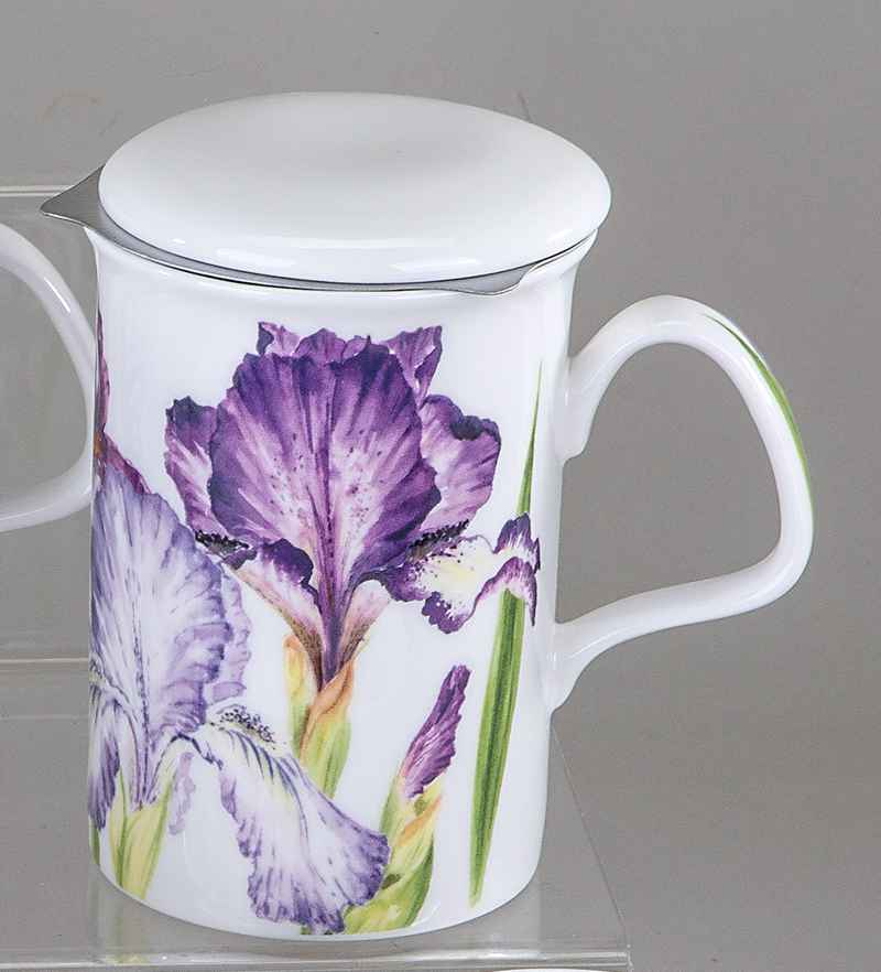 Bild von Roy Kirkham Tasse mit Sieb und Deckel Iris