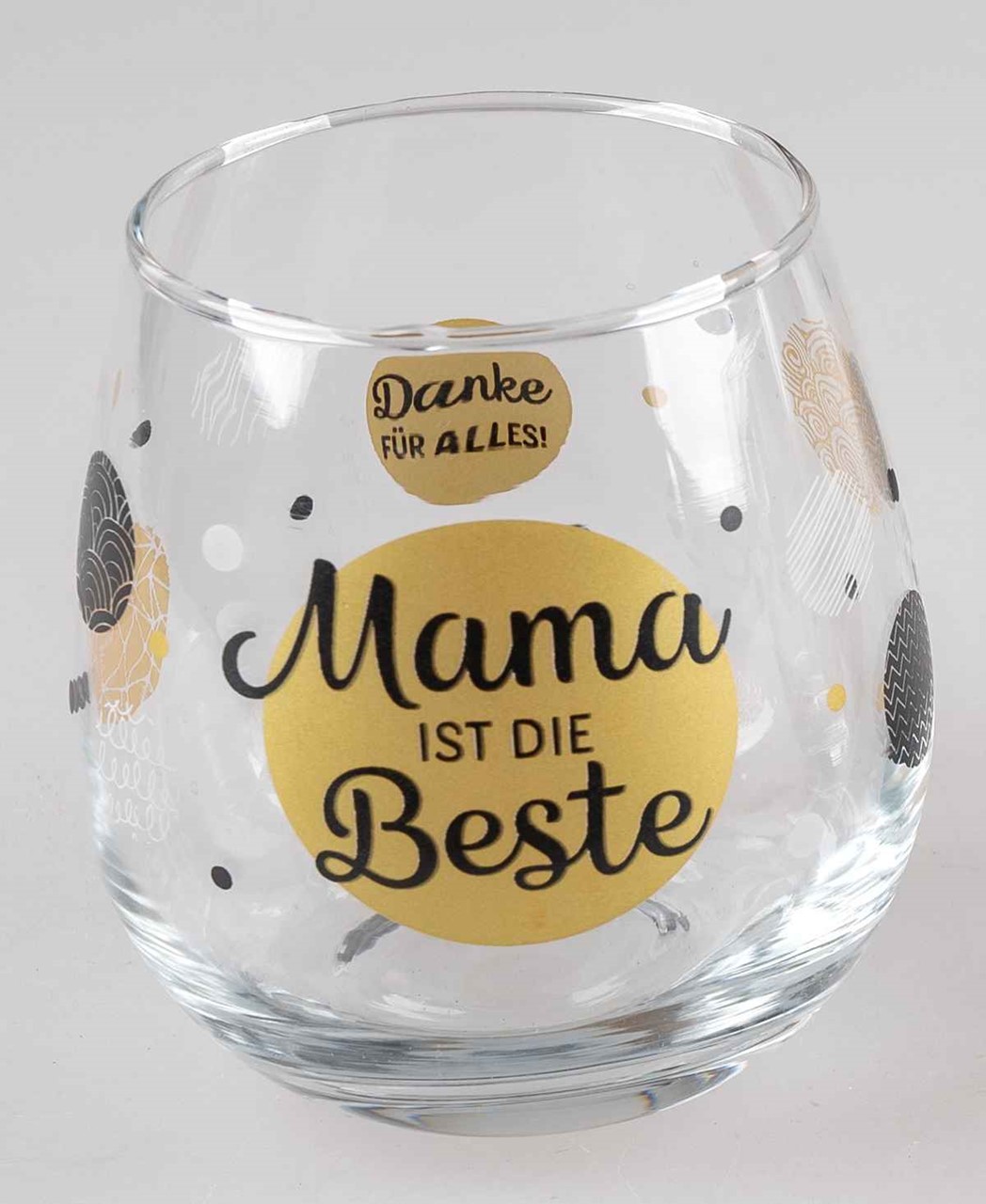 Bild von Glas mit Spruch Mama ist die Beste