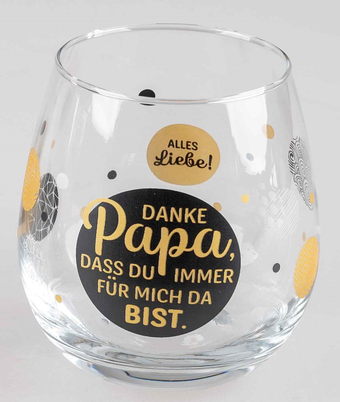 Bild von Glas mit Spruch Danke Papa dass du immer für mich da bist