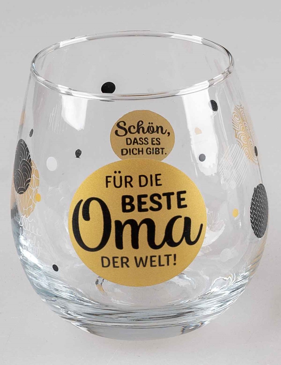 Bild von Glas mit Spruch Für die beste Oma