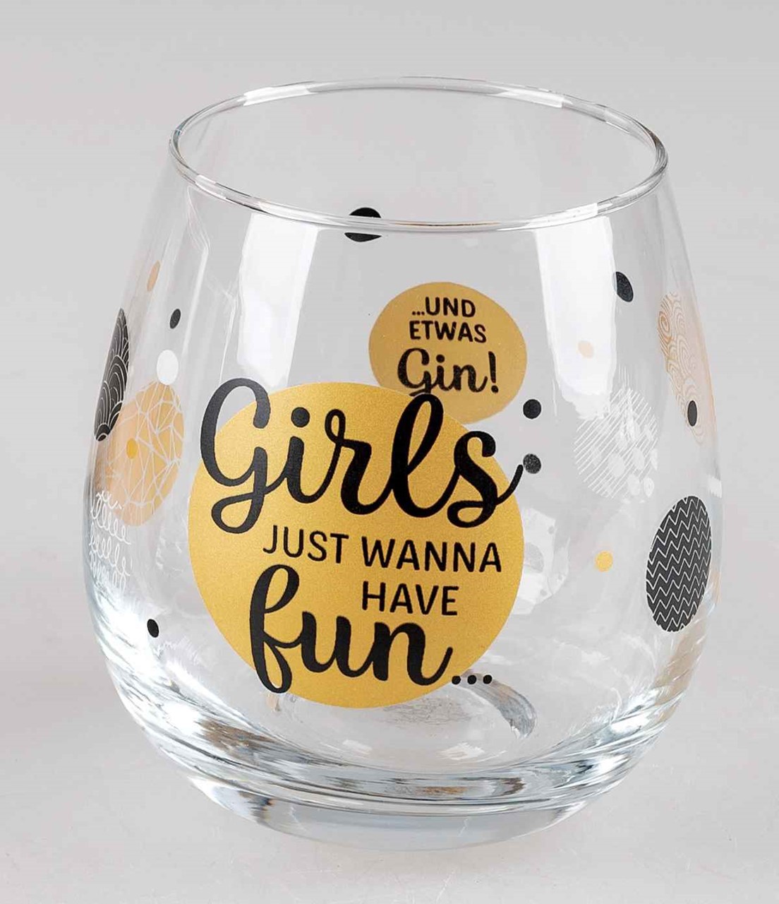 Bild von Glas mit Spruch Girls just wanna have fun