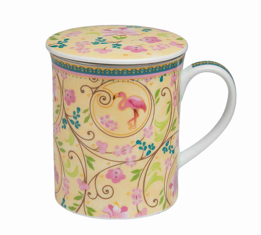 Bild von Emma Flamingo Teetasse mit Sieb und Deckel Kräuterteetasse