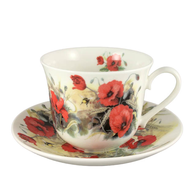 Bild von Roy Kirkham Tassen Poppy (Mohn) Jumbo mit Untertasse