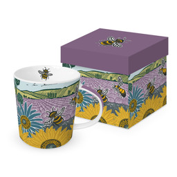Bild von Lavender + Sunflowers Trendmug Porzellanbecher mit Geschenkkarton