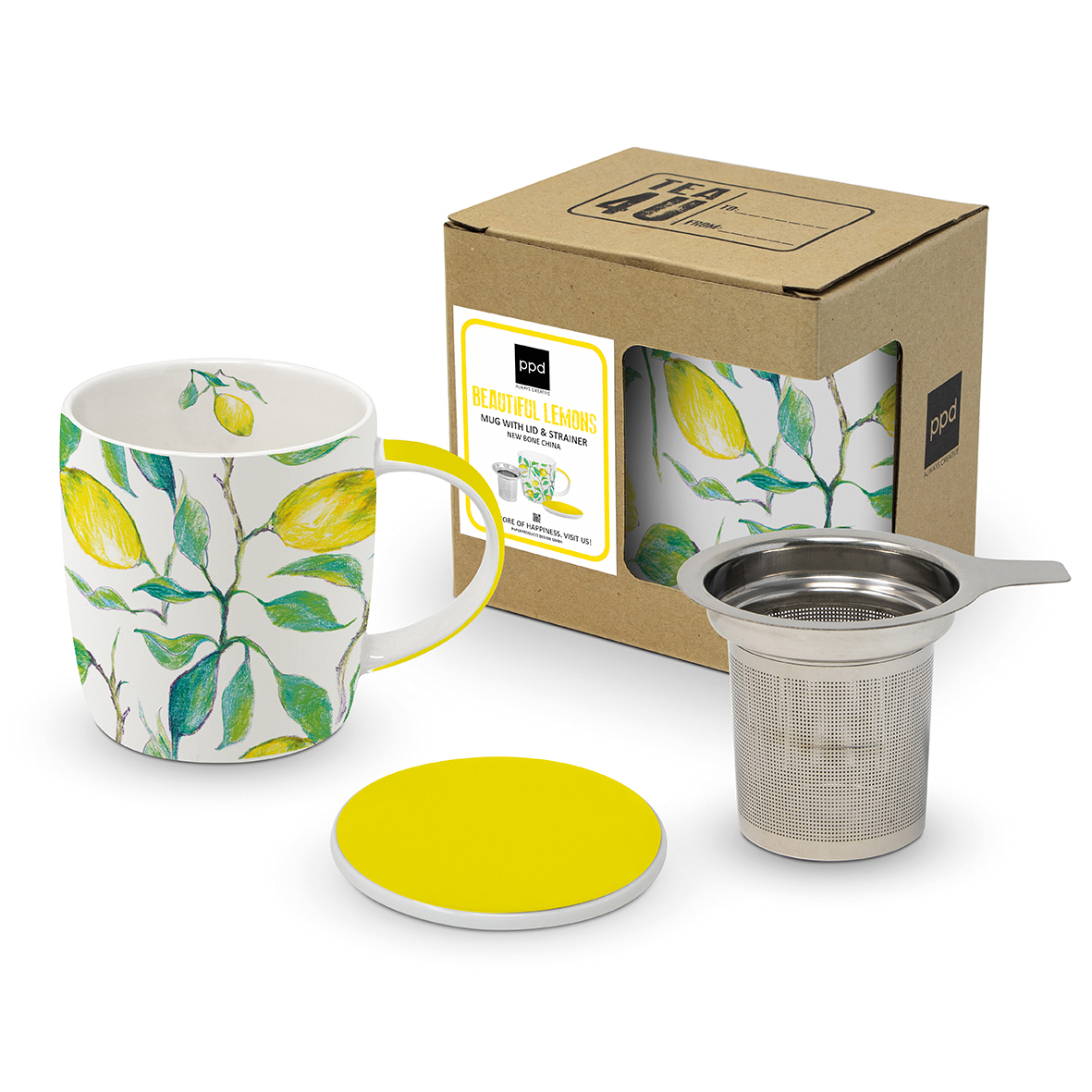 Bild von Beautiful Lemons Teetasse mit Sieb und Deckel