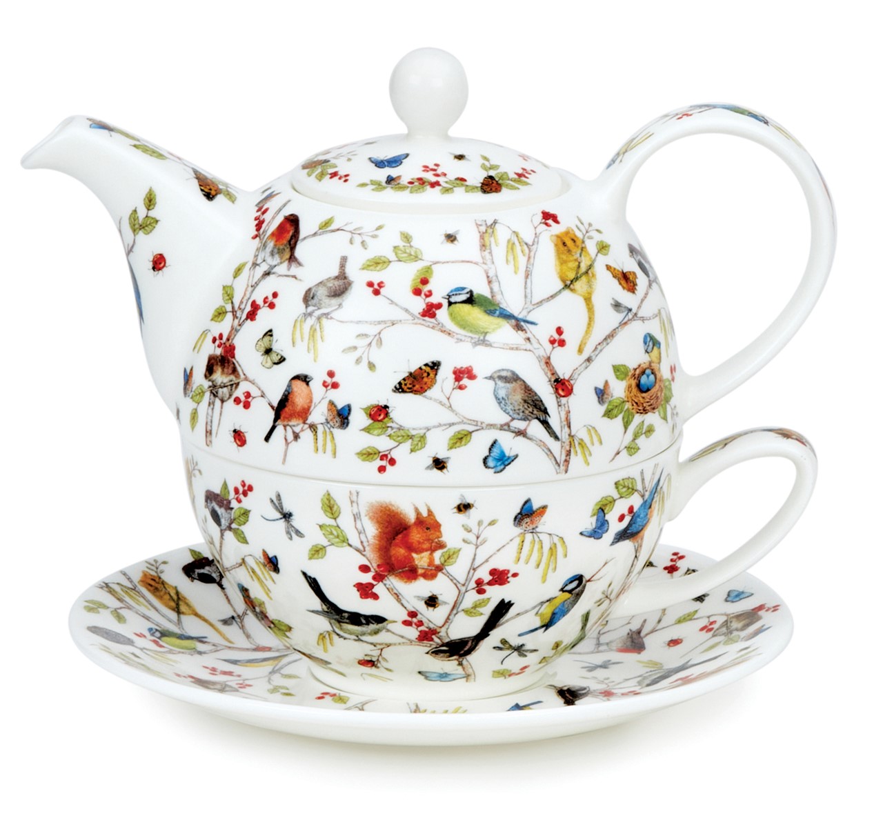 Bild von Dunoon Tea For One Set Secret Wood Fine Bone China