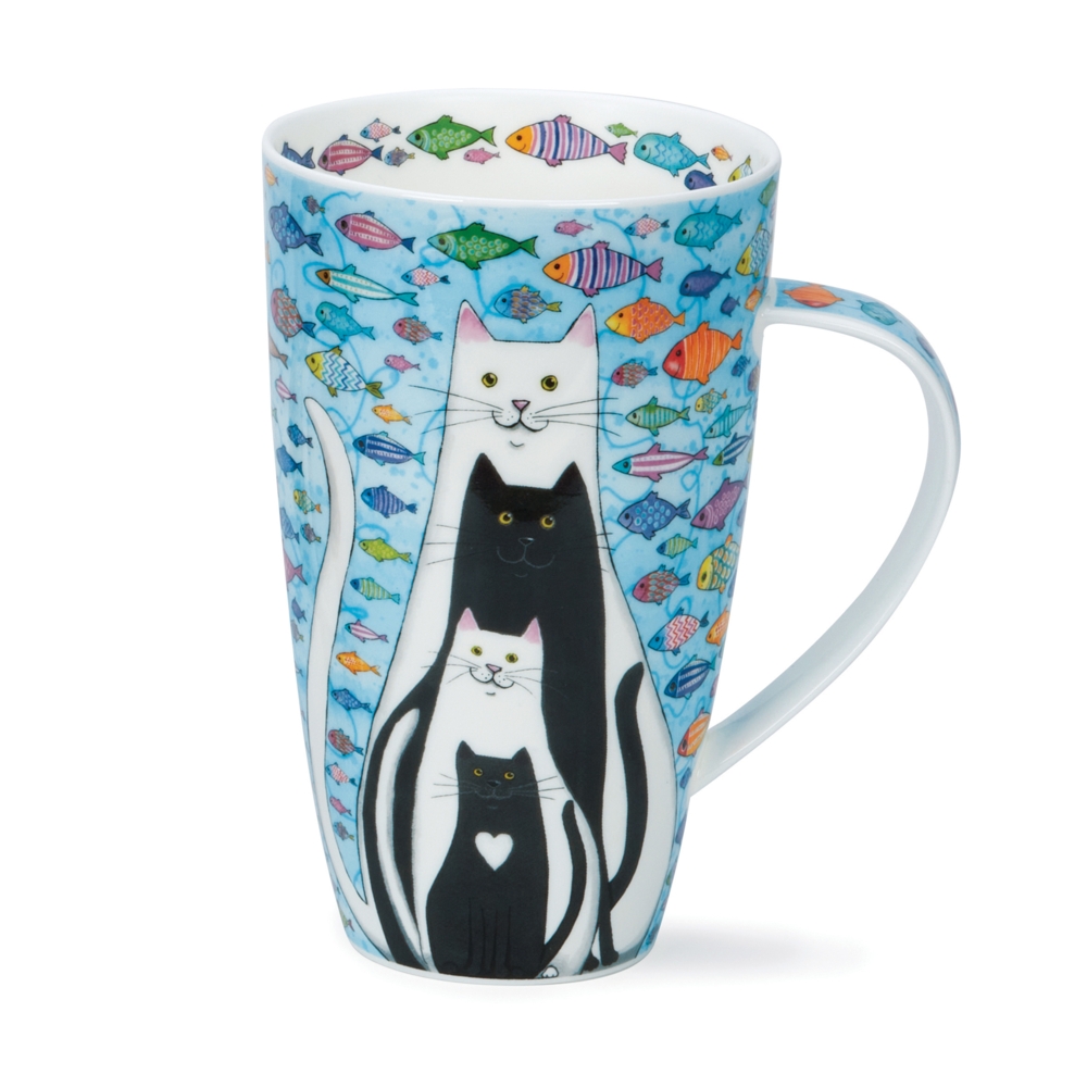 Bild von Dunoon Tasse Henley Aqua Cats Katzen
