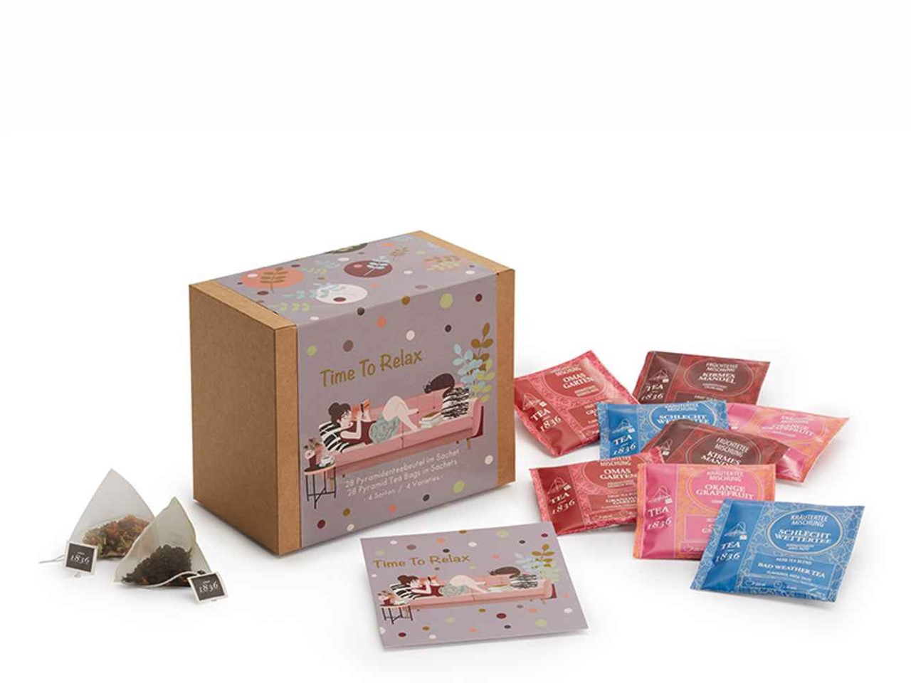 Bild von Geschenkbox Time to Relax Pyramidenteebeutel Aufgußbeutel