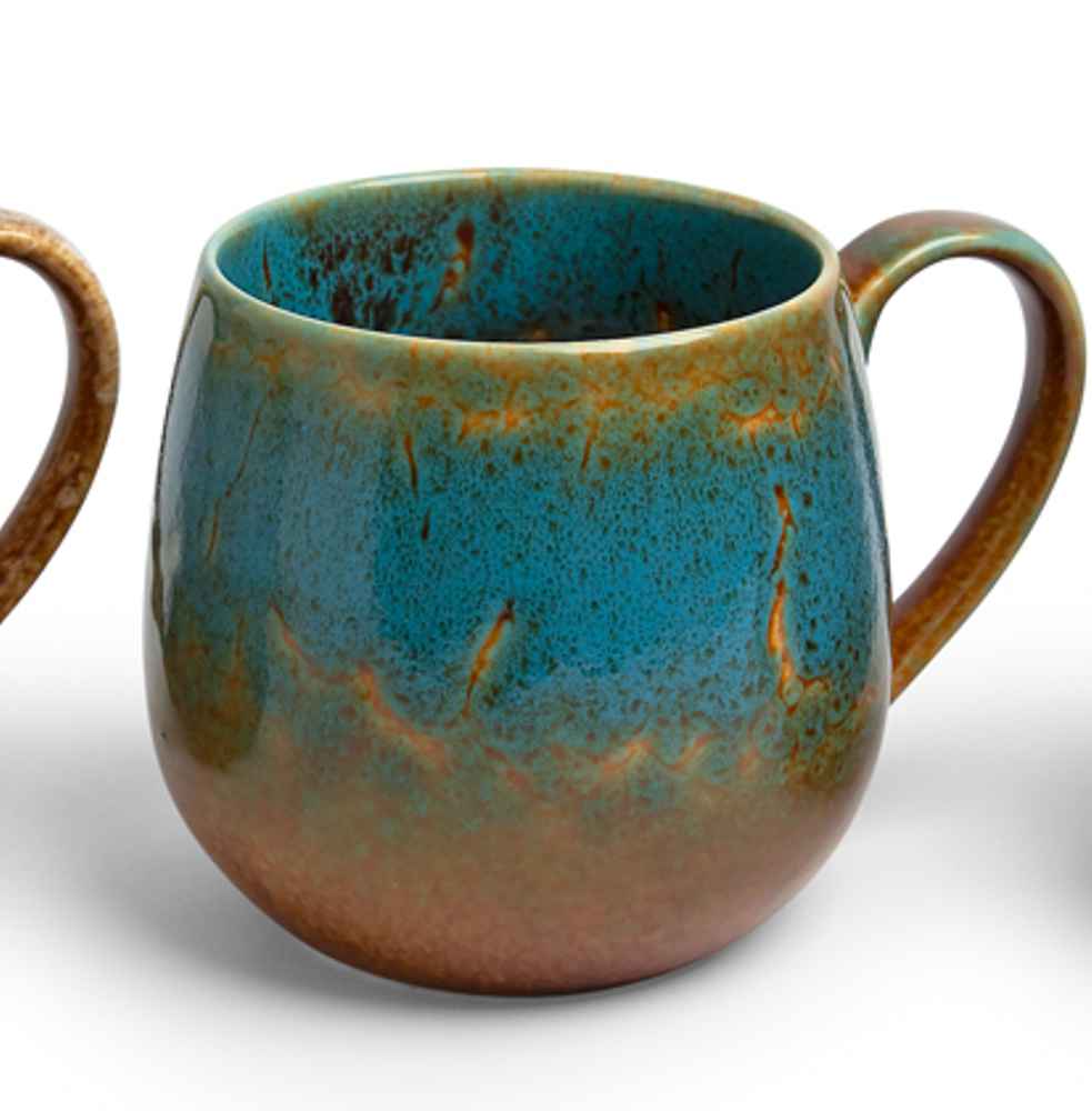 Bild von Gustl Henkelbecher Porzellan blau