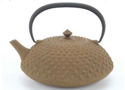 Bild von Wazuqu Hira-Arare japanische Teekanne Gußeisen beige 0,6 L