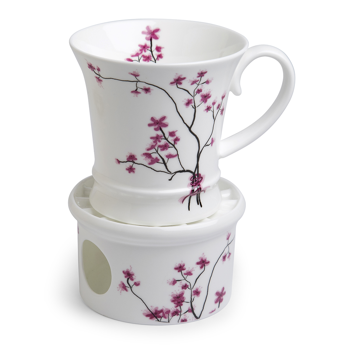 Bild von Tasse / Becher mit Stövchen Cherry Blossom