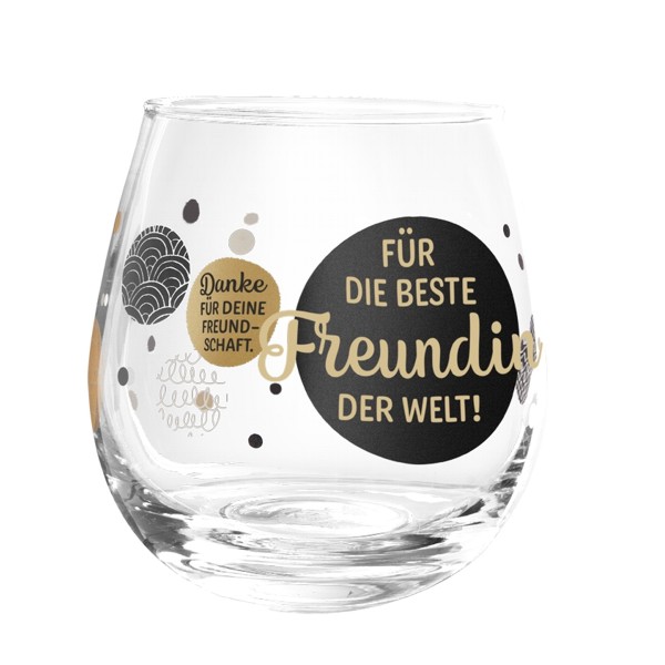 Bild von Glas mit Spruch Für die beste Freundin der Welt