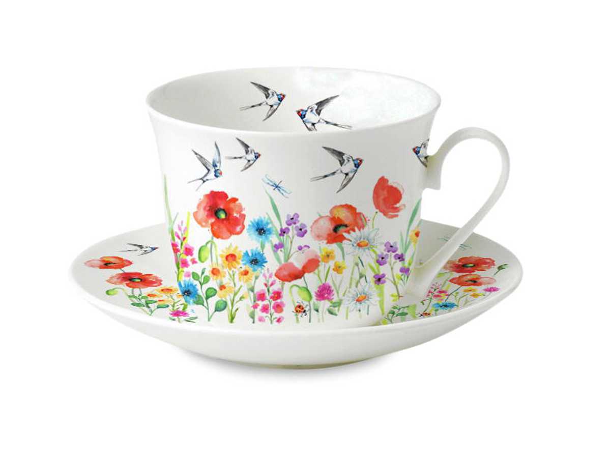 Bild von Wildflowers Roy Kirkham Teetassen Jumbo mit Untertasse 