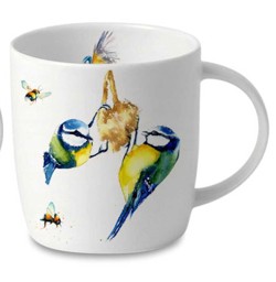 Bild von Roy Kirkham Garden Wildlife zwei Meisen Kaffeebecher Tasse 